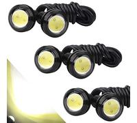 Sidaqi 6Pcs Blanc 23 mm Eagle Eye LED Haute Puissance 9W Voiture Moto DRL Lumière Diurne de Feu de Brouillard Feu Inversant la Lumière Marqueur Lumière 12V étanche