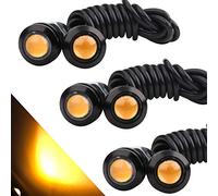 Sidaqi 6Pcs Jaune 18 mm Eagle Eye LED Haute Puissance 9W Voiture Moto DRL Lumière Diurne de Feu de Brouillard Feu Inversant la Lumière Marqueur Lumière 12V étanche