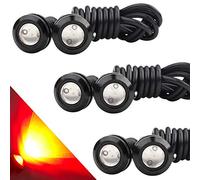 Sidaqi 6Pcs Rouge 18 mm Eagle Eye LED Haute Puissance 9W Voiture Moto DRL Lumière Diurne de Feu de Brouillard Feu Inversant la Lumière Marqueur Lumière 12V étanche