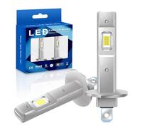 Sidaqi Ampoule H1 LED, 6000K Blanc 1:1 80W 18000lm H1 LED remplacement halogène, aucun adaptateur requis Plug and Play, LED H1 Voiture-Lot de 2