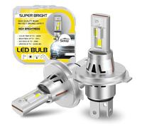 Sidaqi Ampoule H4 LED Voiture avec ventilateur 6000K Blanc 1:1 Mini Taille Kit de conversion H4 120W 32000LM 12V LED H4 phares, feux antibrouillard, Plug and Play 2PCS