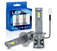 Sidaqi Ampoule LED H1 de phare avec ventilateur de refroidissement 100 W 6000 K Ampoule LED H1 20 000 lm Ampoule de phare H1 pour remplacement de faisceau haut/bas, taille 1:1 Plug and Play 12V
