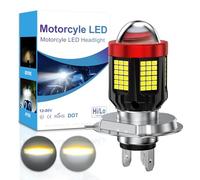 Sidaqi H4 LED Ampoule de phare de moto blanc, 2800 lm, luminosité 300% HB2 9003 H4, kit de conversion tout-en-un à faisceau haut/bas pour moto scooter 12-80V