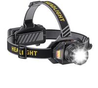 SIDARK Lampe frontale LED rechargeable, super lumineuse 120 000 haute lux, avec 12 modes, étanche IPX7 et réglable à 90 °, pour le camping en plein air