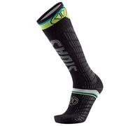 Sidas - Chaussettes de ski en laine de mérinos - Sock Ski Ultrafit Noir/Jaune/Bleu en Laine - Taille 40-41 Noir 40-41