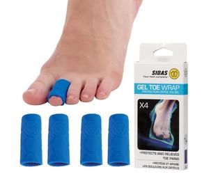 Sidas Lot de 4 Tubes Orteils en Gel, Protections Orteils, Longueur Ajustable, lavables et réutilisables, protègent des Ampoules et des Chocs