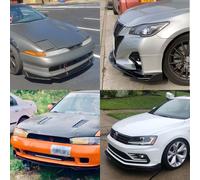 Side Black Protecteur Universel De Protection De Diffuseur De Pare-Chocs De Séparateur De Lèvre De Pare-Chocs Avant De Fiber De Carbone/Noir De Voiture