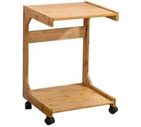 Side Table End Table Side Table Mobile Laptop Computer Stand with Rolling Castors Bedside Sofa Couch Nursing Table Storage Box (Color : Brown Size : 55x37.5x63cm) (Wood Color 40x37.5x63cm)
