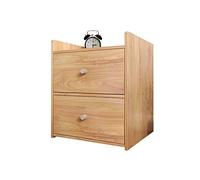 Side Table Modern Nightstand Modern Nightstand Suitable for Bedrooms Living Rooms Corridors(Available in Two Styles End Tables Bedroom (Color : Wooden Double Drawer)