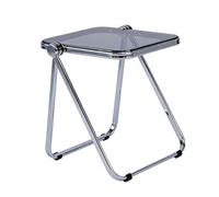 Side Table Pliable en Acrylique Transparent, Table d'appoint Basse Transparente Minimaliste, Portable pour canapé, pour la décoration intérieure la Maison(Gray,40x35cm)