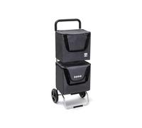 Sidebag Modulobag Chariot de Courses 2 Roues - 2 Sacs Amovibles 20L Dont 1 Isotherme - Structure Pliable, Léger et Compact - Support Rigide - Fabriqué en France (Gris Anthracite)