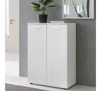 Sideboard 70cm blanc avec 2 portes et étagères Commode pour classeurs Armoire de classement moderne