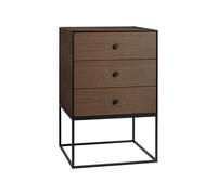 Audo Sideboard avec 3 tiroirs Frame 49 chêne, noir LxlxH 49x42x77cm