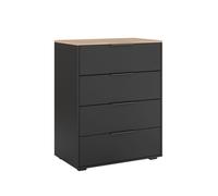 Vicco Sideboard "Betti", Anthracite/Sonoma 80 x 101.9 cm | avec 4 tiroirs, adapté au rangement et à la complémentation d’installations existantes