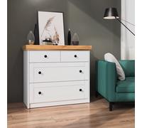 Sideboard Buffet Bois 3 Tiroirs Enfilade Commode Meuble de Rangement Homestyle4u