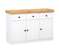 Sideboard Buffet Bois Enfilade Commode Meuble de Rangement 3 Tiroirs Homestyle4u
