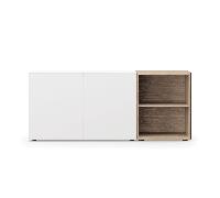 Sideboard Edit Q 181,3x48x87,5cm avec 2 cases ouvertes à droite 2 boxes with double door/2 open boxes oak