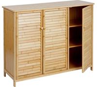 Sideboard Hwc-B18, Armoire Commode Highboard, 3 Portes Bambou 81x97x34cm Multicolore