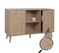 Sideboard Hwc-M42, Armoire Commode Highboard, Compartiments De Rangement, Kubu Rotin Bois Mélaminé, Aspect Chêne Multicolore