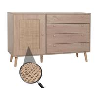Sideboard Hwc-M43, Armoire Commode Highboard, Tiroirs De Rangement, Kubu Rotin Bois Mélaminé, Aspect Chêne Multicolore