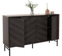 Sideboard HWC-M50, Armoire Commode Highboard Buffet, 94x151x40cm ~ gris foncé