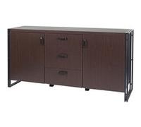 Sideboard MENDLER HWC-A27 2 compartiments de rangement 80x160x40cm MDF métal brun foncé Brun G
