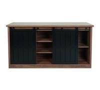 Sideboard MENDLER HWC-K75 aspect bois métal industriel 84x150x40cm brun Bois G
