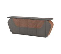 Sideboard Meuble de classement Bureau Gris Marron Bicolore Style moderne