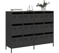 Sideboard noir 135x39x103,5 cm Acier laminé à froid