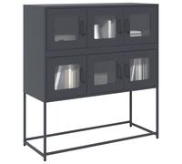 vidaXL Buffet Anthracite 100,5x39x107 cm Acier laminé à Froid