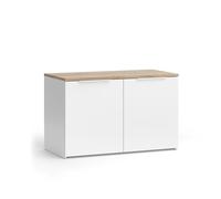 Vicco Sideboard Wido, Blanc/Sonoma, 80x50cm avec 2 Portes, Convient pour Le Rangement des vêtements et des Articles ménagers