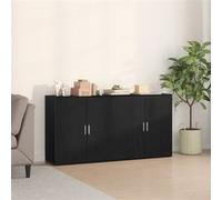 vidaXL Buffet Noir chêne 79x38x80 cm Bois d'ingénierie 2 pièces