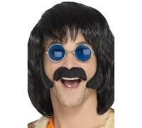 Sideburns & Moustache Hippie Accessoire Déguisement Adultes Noir 1960s 70s