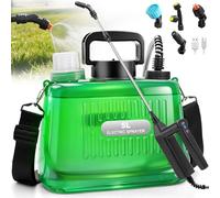SideKing Pulvérisateur électrique à piles, 5,3 litres, 3 pressions réglables avec indicateur de batterie, baguette télescopique et 4 buses, pulvérisateur de jardin rechargeable pour pelouse, cour et
