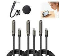 Sideways Phone Charger, 240w Fast Charging Stand Data Cable with Bendphone Accessories, Sideways Charging Cable, for Smartphones,Tablets,Laptops,and Gaming Devices (3Pcs)