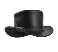 Sidewinder Chapeau Haut-de-Forme pour Hommes et Femmes, Costume élégant, Fait à la Main, en Cuir de Vache, imperméable, Bord moulable, Bandeau, Mode Steampunk