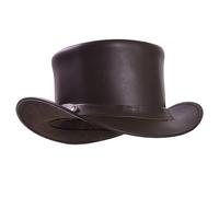 Sidewinder Chapeau Haut-de-Forme pour Hommes et Femmes, Costume élégant, Fait à la Main, en Cuir de Vache, imperméable, Bord moulable, Bandeau, Mode Steampunk