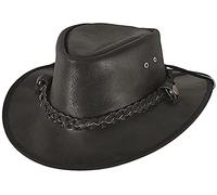 SideWinder Cowboy Chapeau Cuir de Vachette Western Chapeaux Australien Style Vintage Outback Bush Hommes Femmes Brun Noir Toutes Les Tailles
