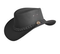 SideWinder Cowboy Chapeau Cuir de Vachette Western Chapeaux Style Vintage Outback Shapeable Bush Hommes Femmes Brun Noir Toutes Les Tailles