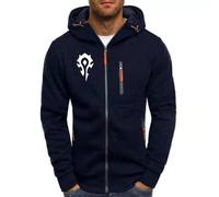 SIDHU Men's Jackets for Warcraft World Packable Lightweight Hoodies Short Pullover Hoodie Casual Full Zip Hooded Sweatshirt for Hiking Travelling,Navy Blue-4XL