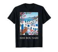 Sidi BOU Said Tunisie Scène méditerranéenne du Village côtier T-Shirt