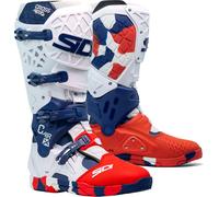 Sidi Crossair X Messy, bottes 45 EU Blanc/Bleu Foncé/Rouge Blanc/Bleu Foncé/Rouge