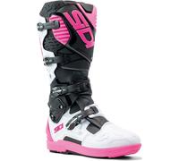 Sidi Crossfire 3 SRS Bottes Motocross, noir-blanc-rose, taille 46 pour homme