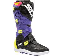 Sidi Crossfire 3 SRS Bottes Motocross, Noir/violet/jaune néon, Taille 45