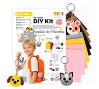 SIDI Feutrine Créative Kit DIY Animaux de Compagnie Enfants 6 Porte-clés | Sans aiguilles ni coutures, pièces faciles à coller, activité créative pour enfants, idéale pour les cadeaux et ateliers