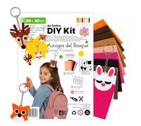 SIDI Feutrine Créative Kit DIY Animaux de la Forêt Enfants 6 Porte-clés | Sans aiguilles ni coutures, pièces faciles à coller, activité créative pour enfants, idéale pour les cadeaux et ateliers