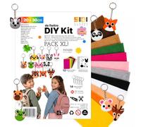 SIDI Feutrine Créative Kit DIY Animaux XL pour Enfants 14 Porte-clés | Sans aiguilles ni coutures, pièces faciles à coller, activité créative pour enfants, idéale pour les cadeaux et ateliers