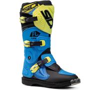 Sidi Flame Bottes De Motocross pour enfants, noir-bleu-jaune, taille 36 pour des gamins