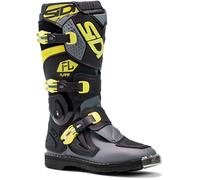 Sidi Flame Bottes De Motocross pour enfants, noir/gris/jaune, Taille 32