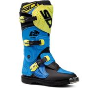 Sidi Flame Bottes De Motocross pour enfants, noir-bleu-jaune, taille 39 pour des gamins